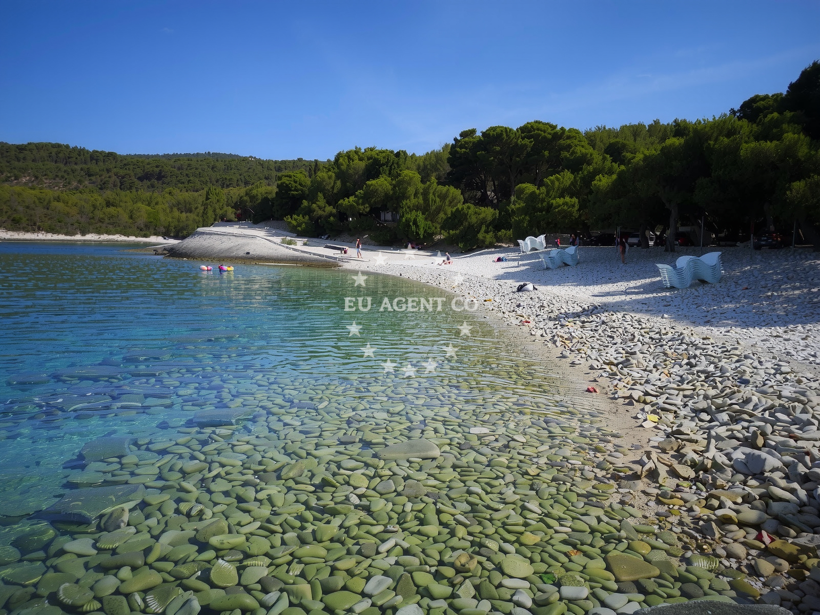 Shoreline and swimming area at Srebrna beach in Luka 31, Rukavac