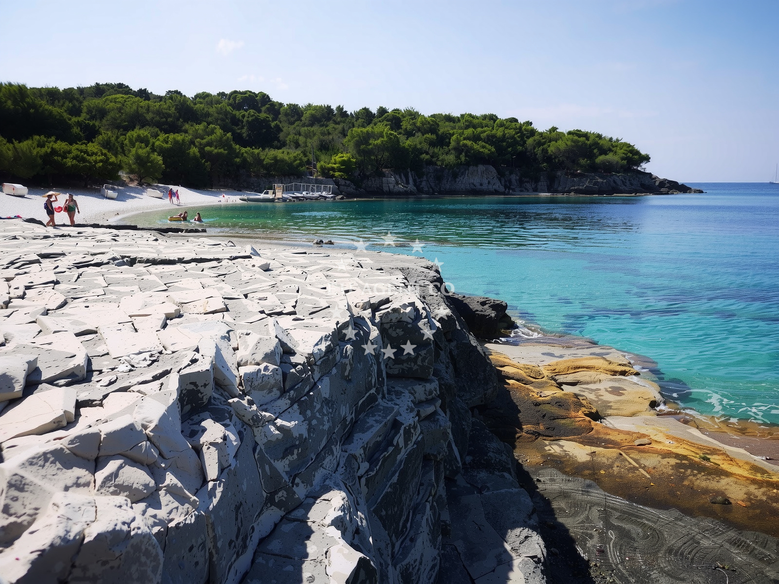 Beach facilities and surroundings at Srebrna beach in Luka 31, Rukavac