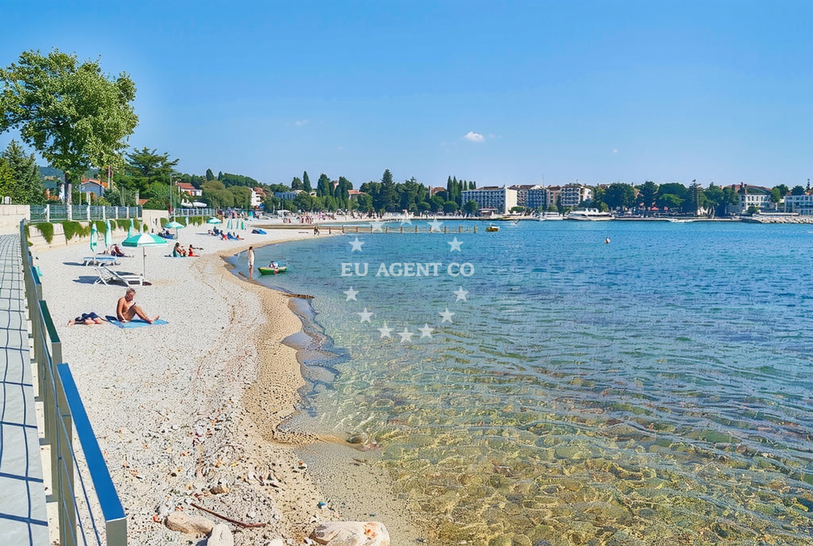 Shoreline and swimming area at Srgulje, Poreč Beach in Srgulje