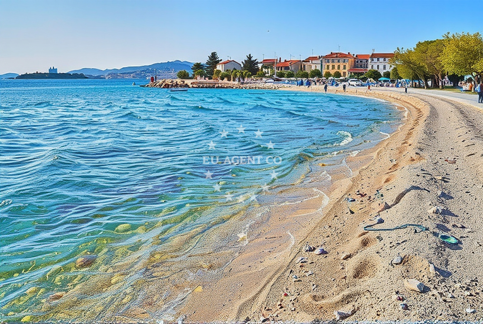 Sea and coastal view of Srima sjever, Srima Beach in Srima sjever