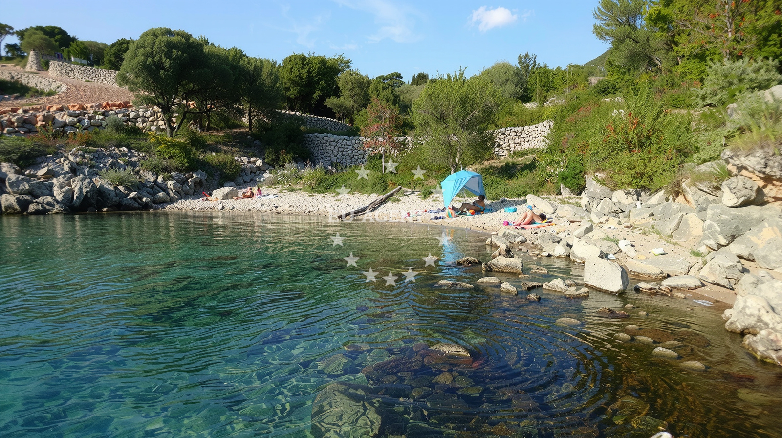 Sea and coastal view of St. George wild beach in 74 Ulica Mali Kartec, Krk