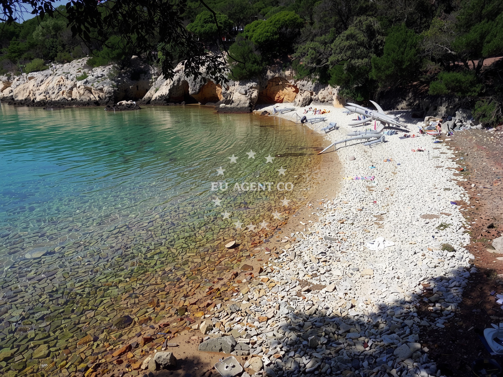 Sea and coastal view of St. Mara beach in Kampor 443, Kampor