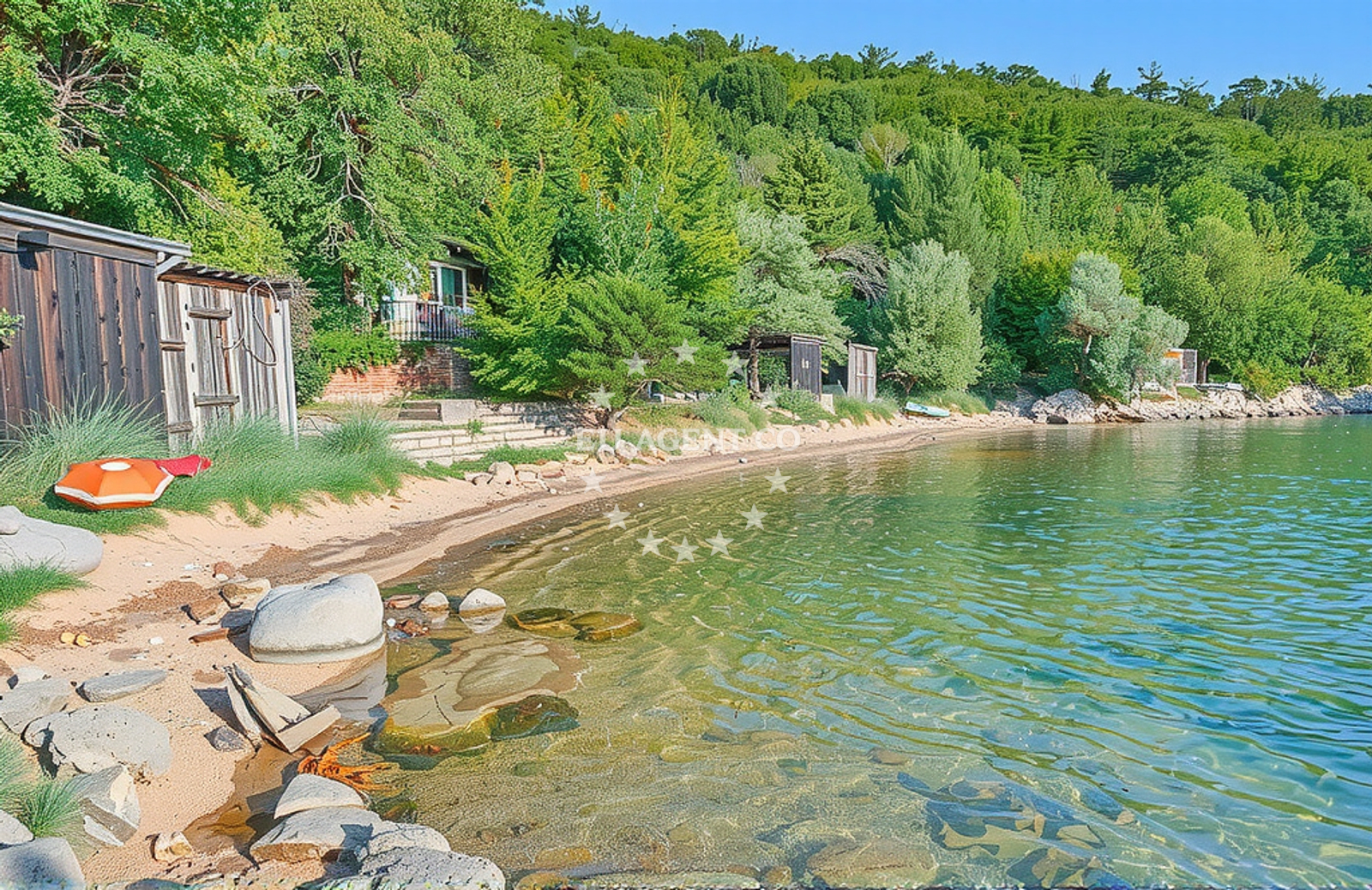 Overview of Stanišovi: beaches and coves in Stanišovi