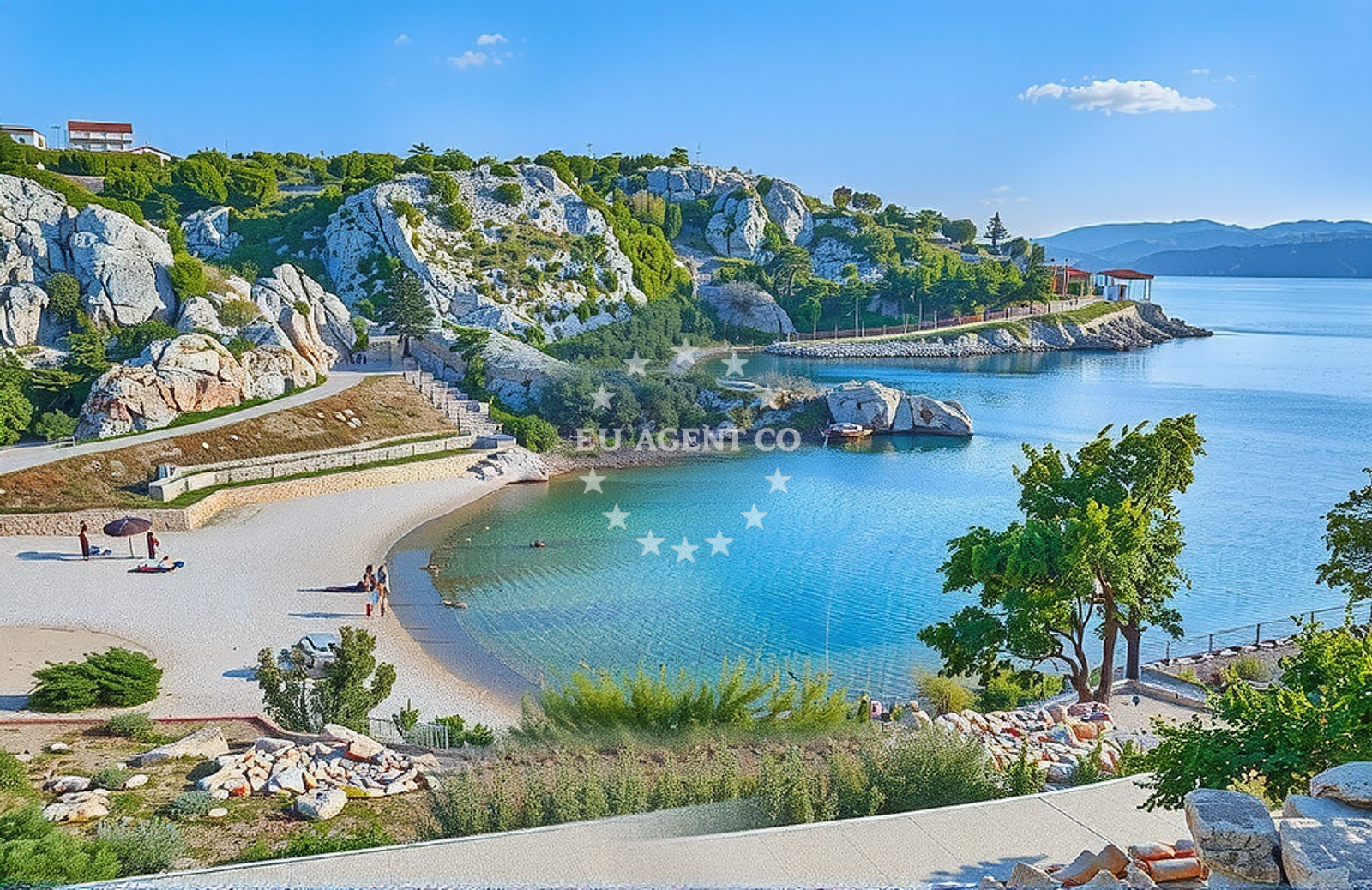 Shoreline and swimming area at Staništa: beaches and coves (1) in Staništa