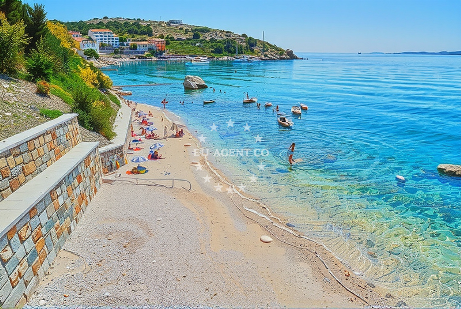 Shoreline and swimming area at Stara Baška 4, Stara Baška (Krk) Beach in Stara Baška 4