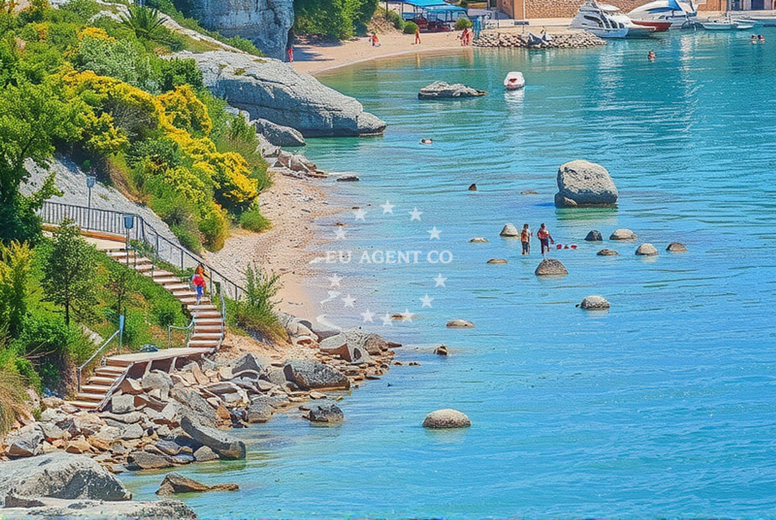 Beach facilities and surroundings at Stara Baška 4, Stara Baška (Krk) Beach in Stara Baška 4