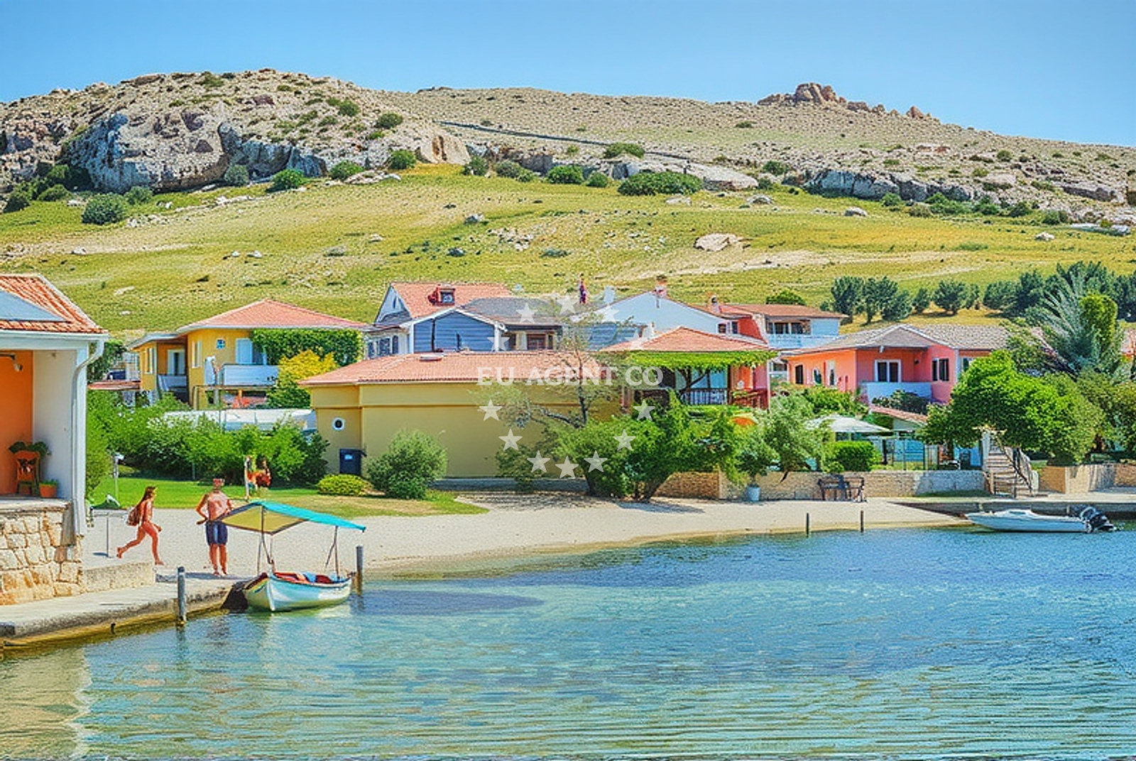 Sea and coastal view of Stara Vas (Pag): beaches and coves in Stara Vas (Pag)