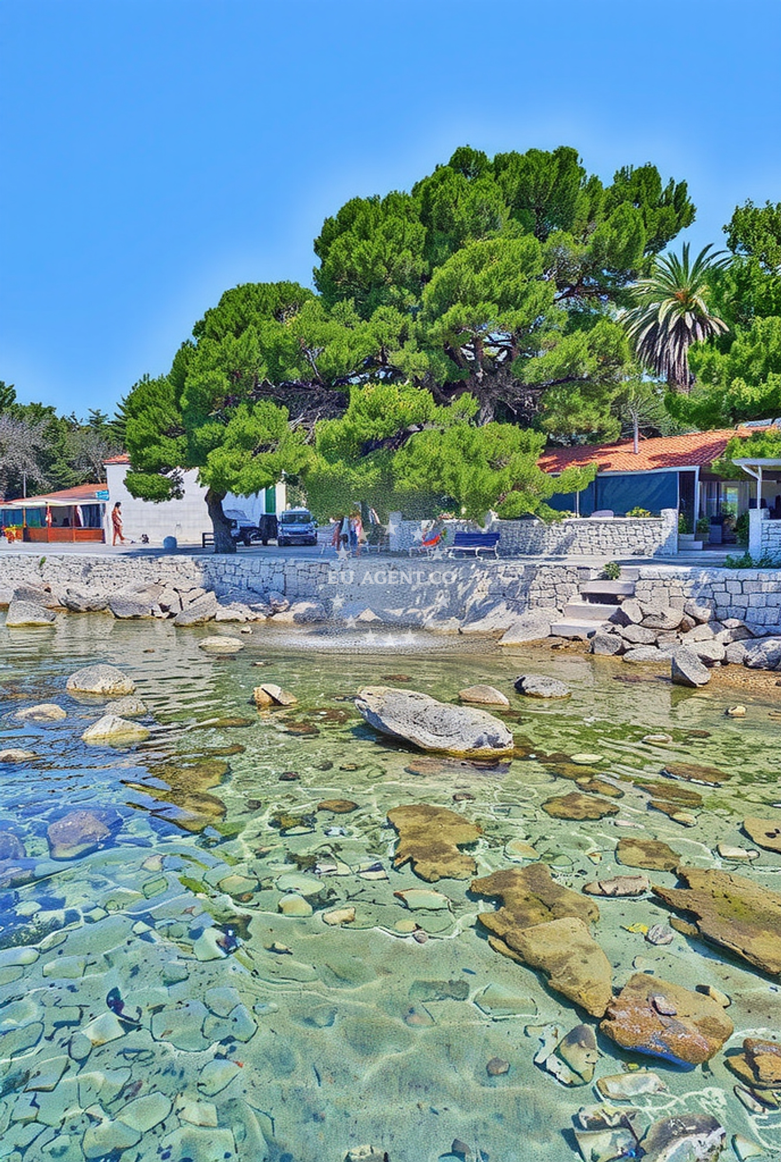 Shoreline and swimming area at Starčević istok, Orebić Beach in Starčević istok