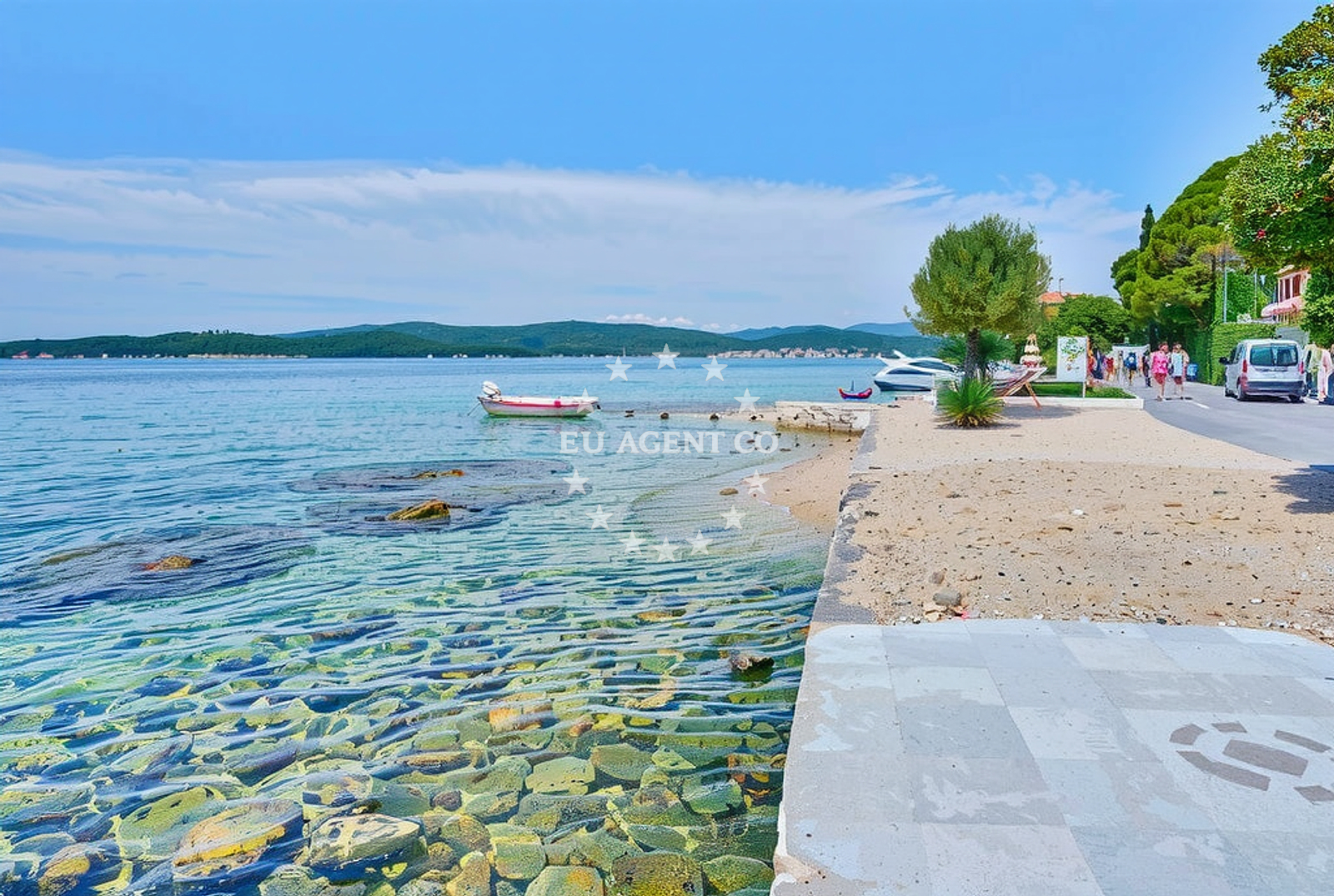 Shoreline and swimming area at Starčević zapad, Orebić Beach in Starčević zapad
