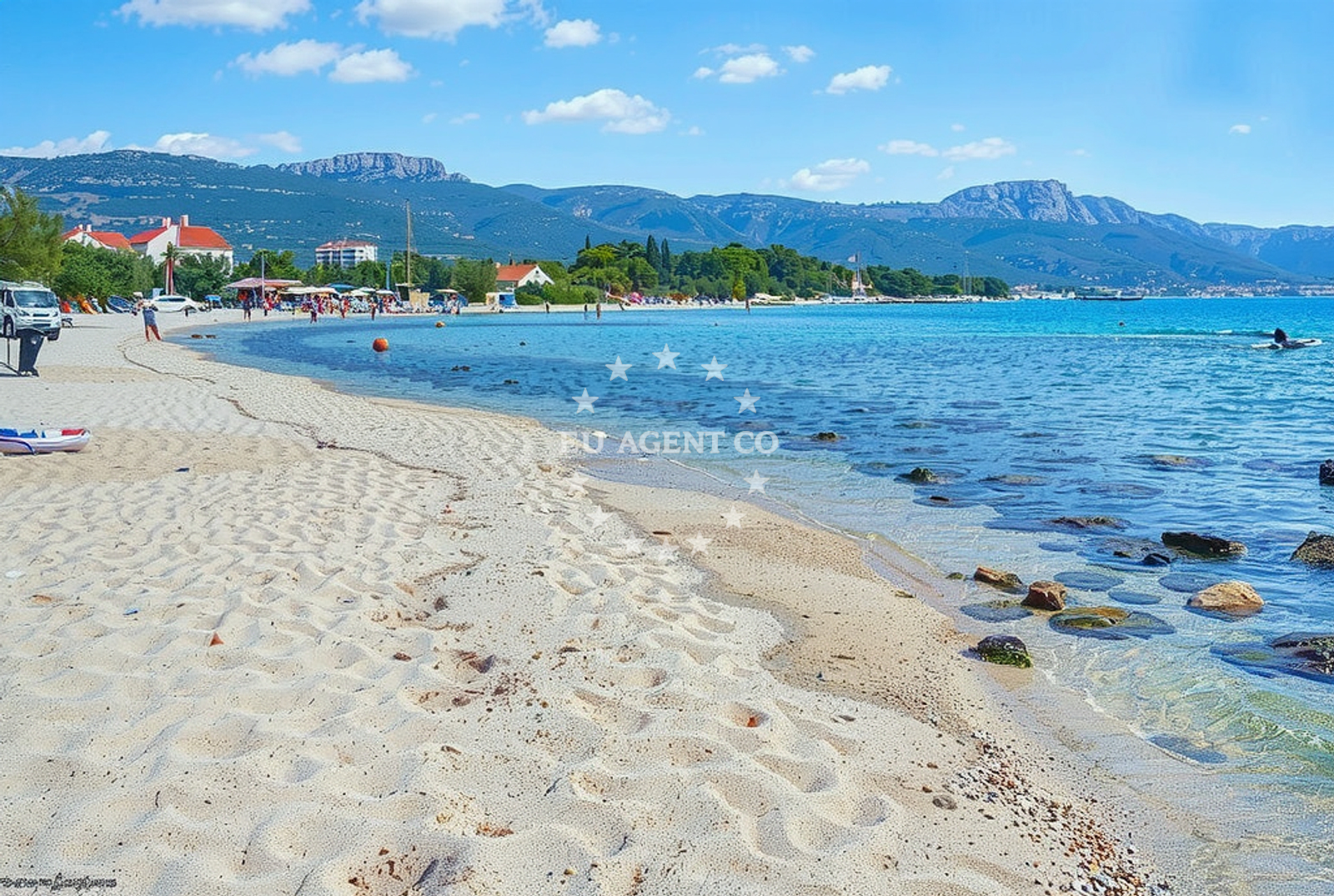 Sea and coastal view of Stari Resnik, Kaštel Štafilić Beach in Stari Resnik
