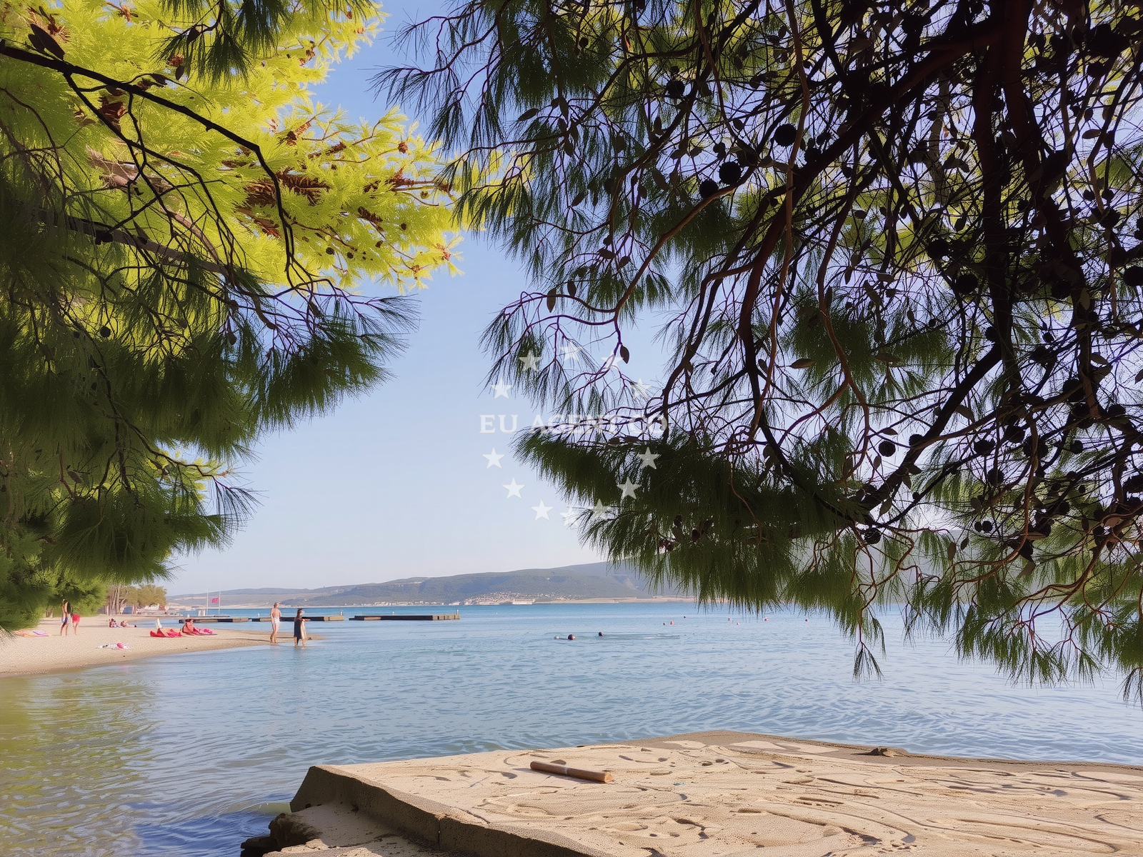 Sea and coastal view of Starigrad Paklenica in , Starigrad