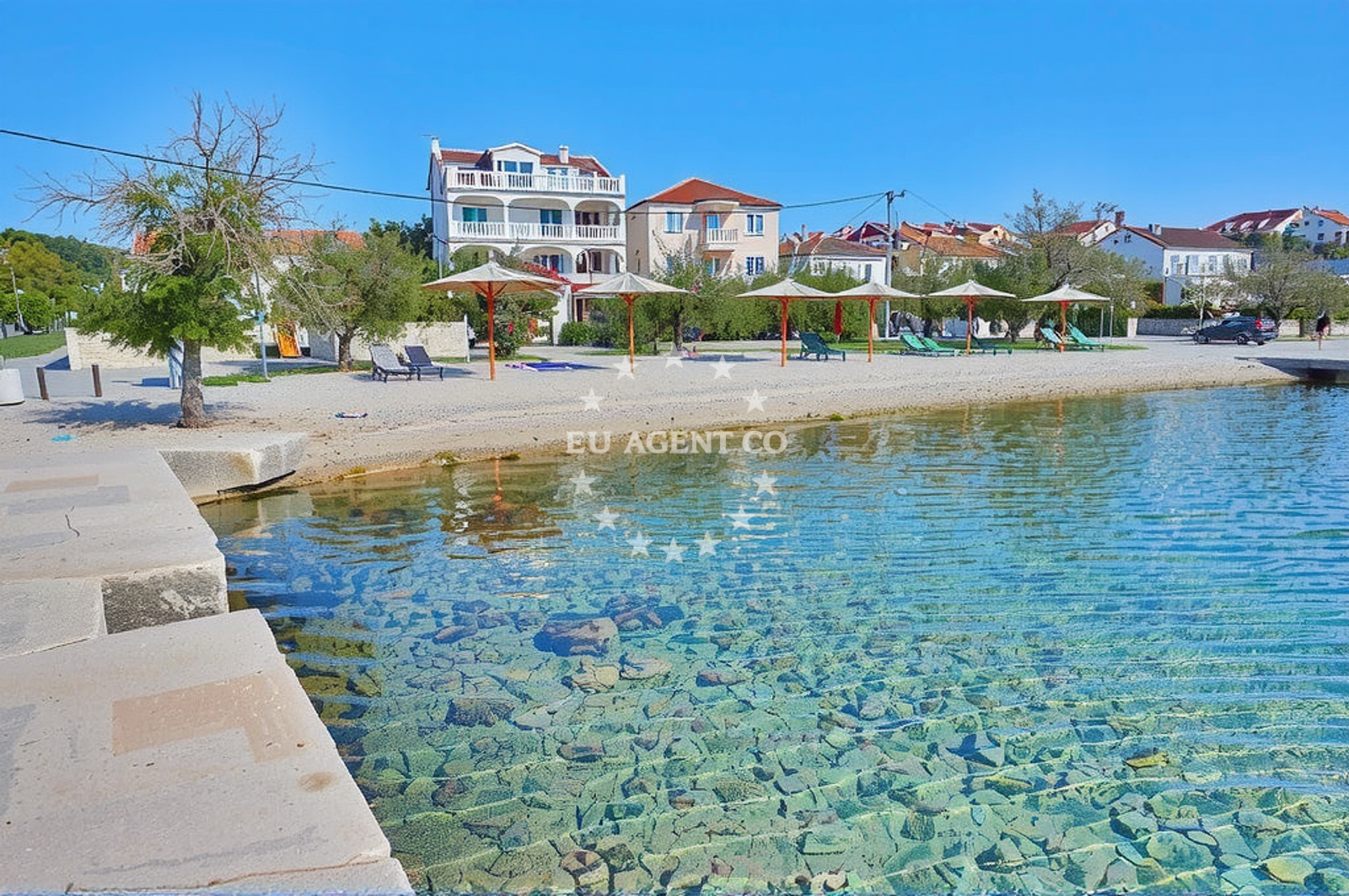 Shoreline and swimming area at Starine, Pirovac Beach in Starine
