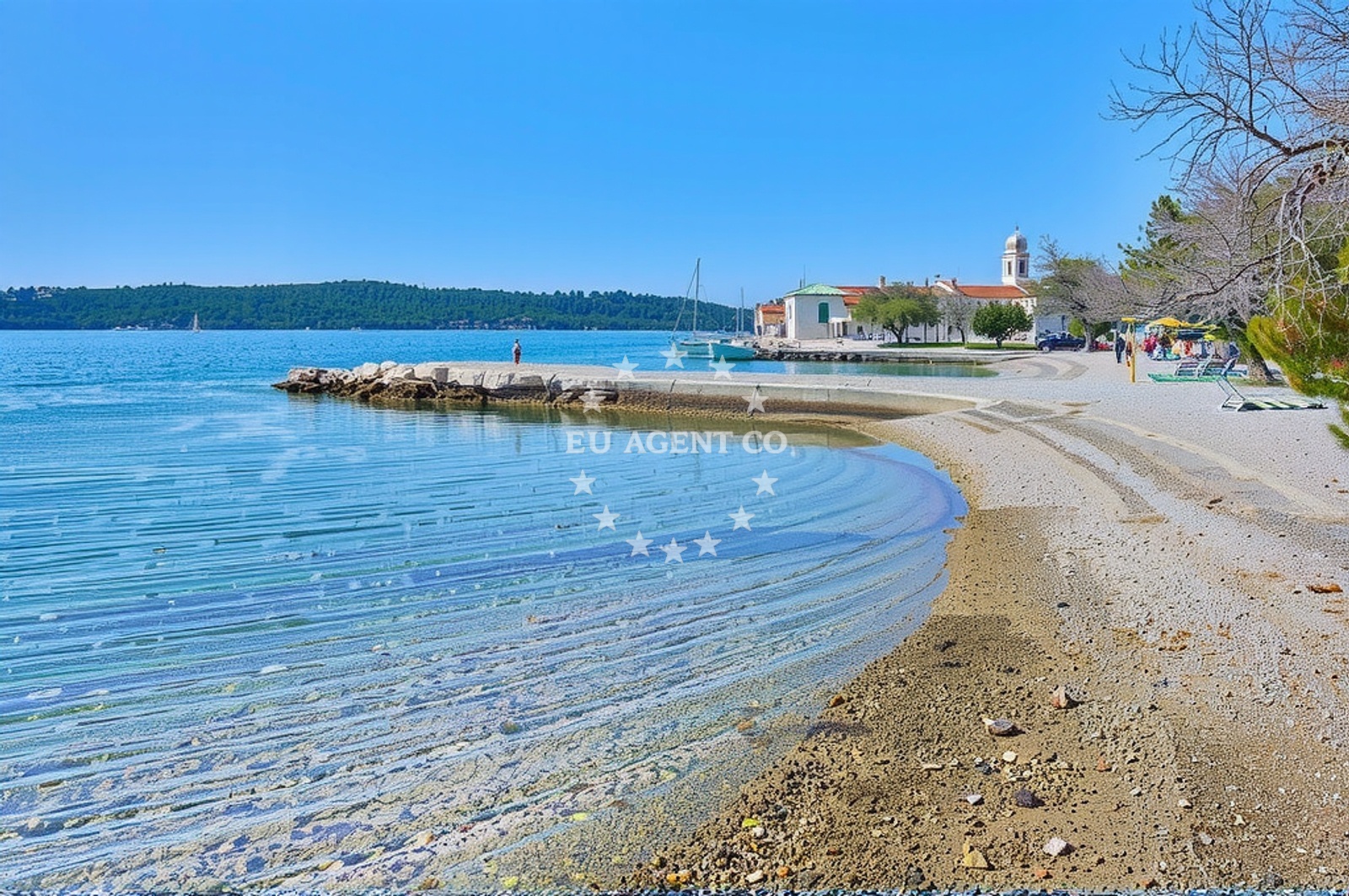 Sea and coastal view of Starine, Pirovac Beach in Starine