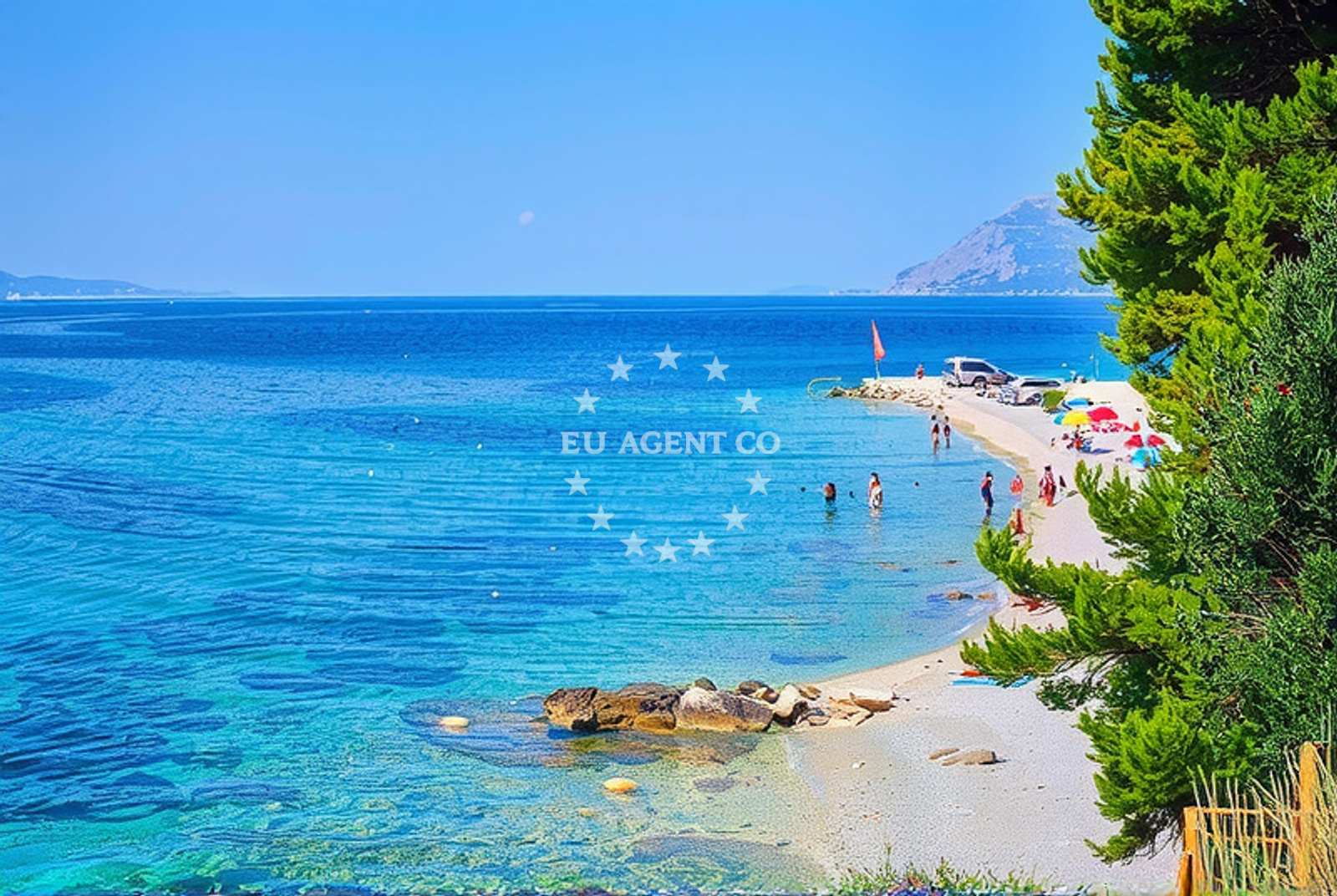 Shoreline and swimming area at Stažica, Baška Voda Beach in Stažica