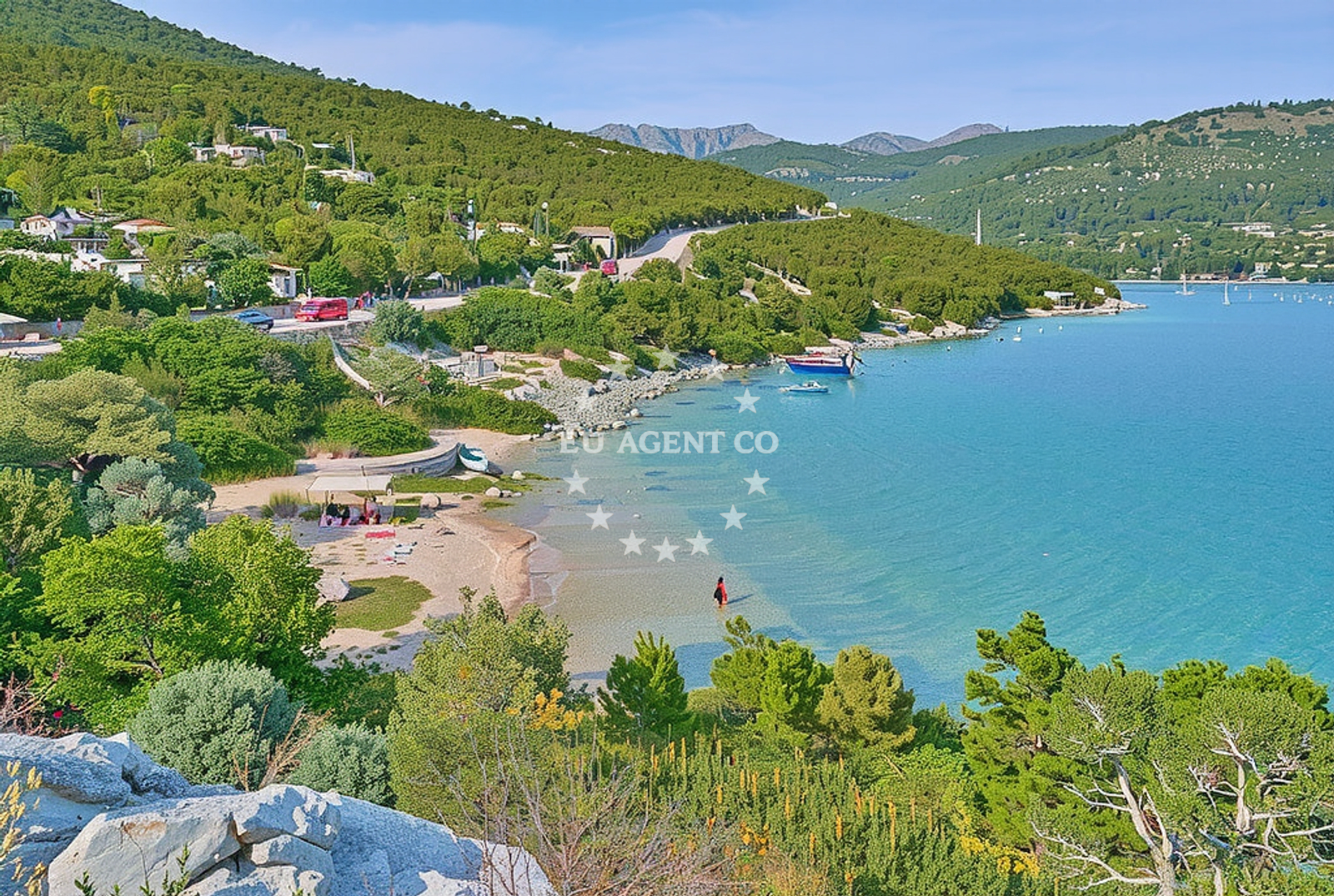 Overview of Štedrica: beaches and coves in Štedrica