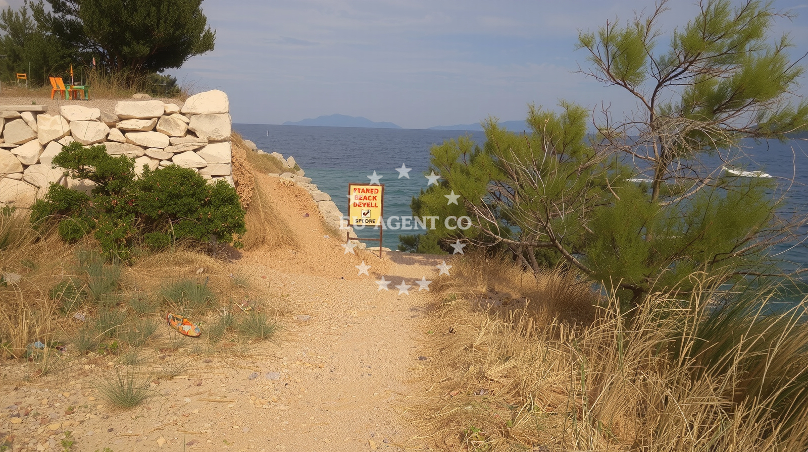 Beach facilities and surroundings at Stela beach in Zavala 151 A (ground floor), Zavala