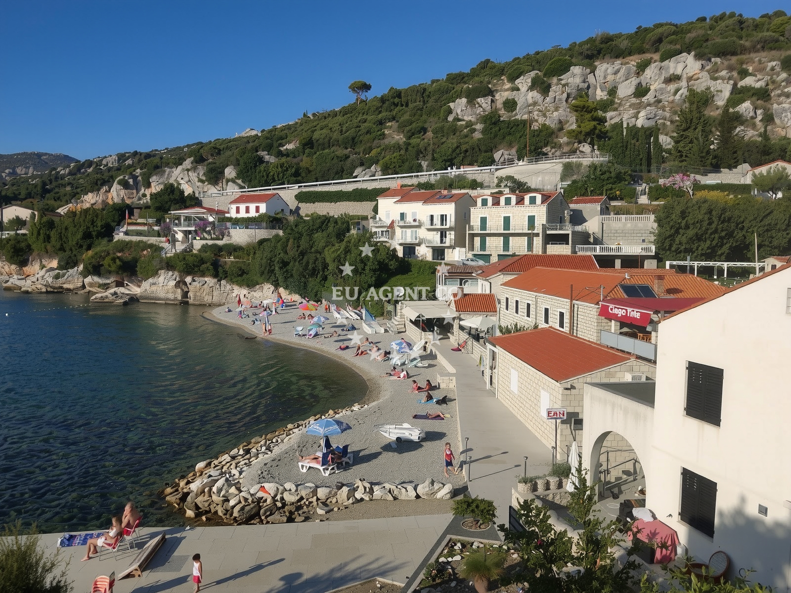 Sea and coastal view of Stikovica beach in 40 Štikovica, Zaton