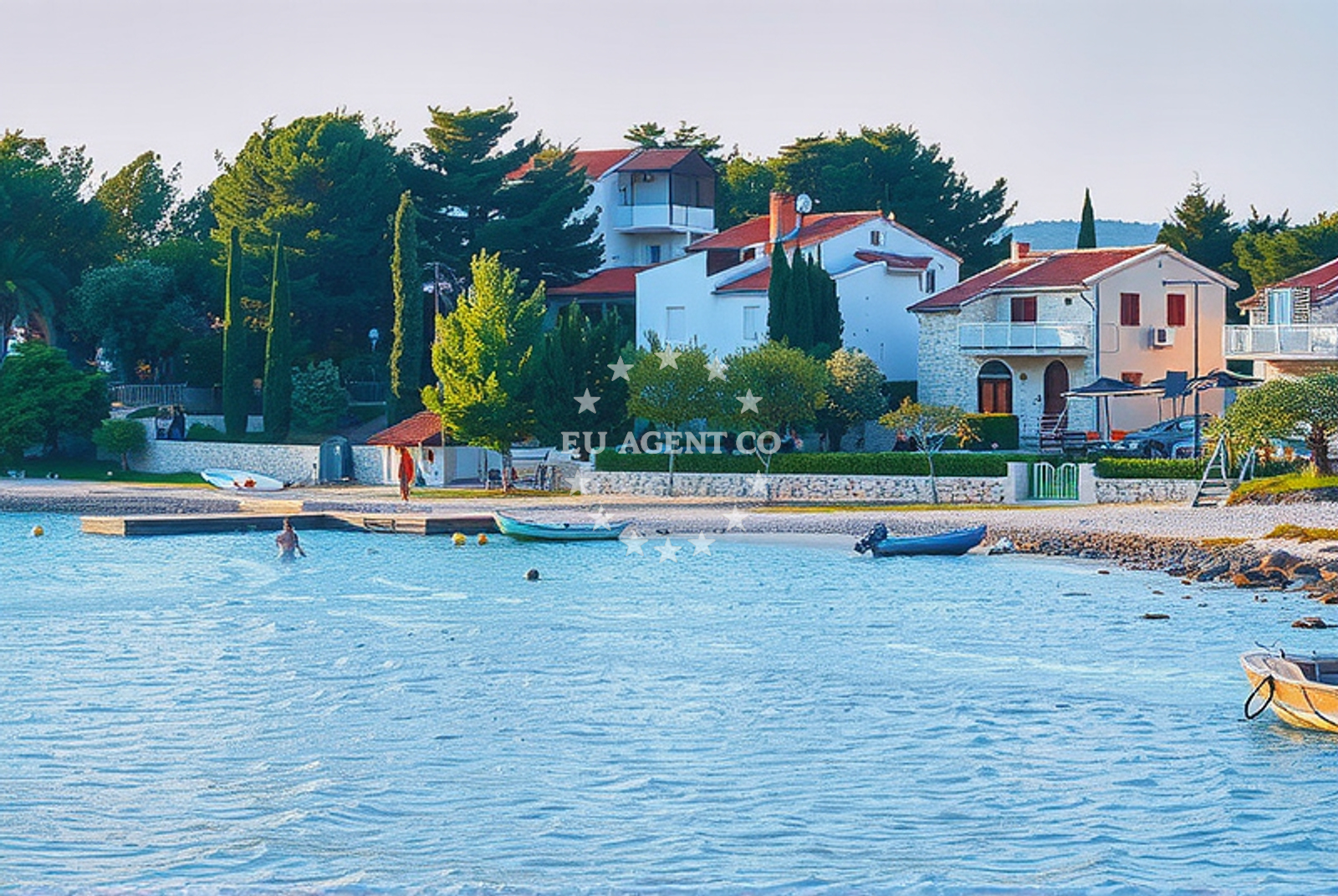 Sea and coastal view of Stinica, Pirovac Beach in Stinica