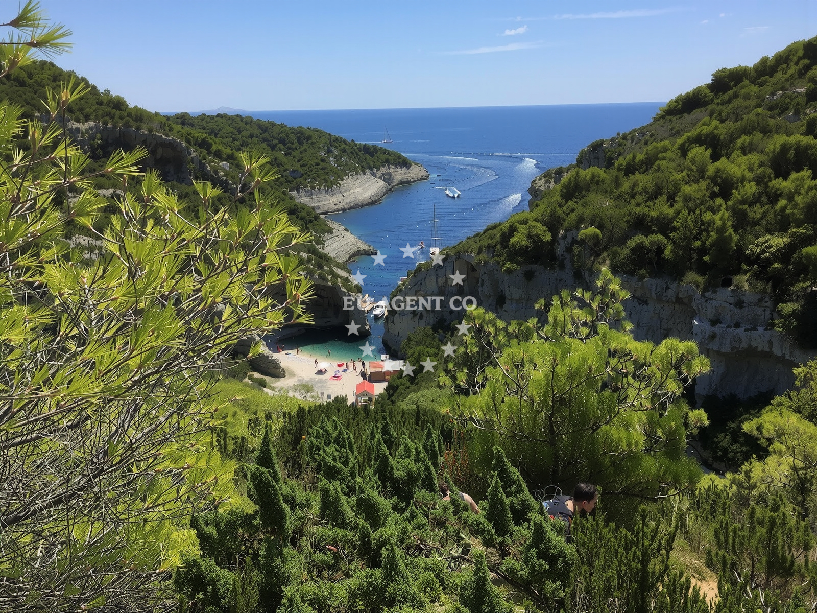 Sea and coastal view of Stiniva Beach in Žužeca 5, Vis