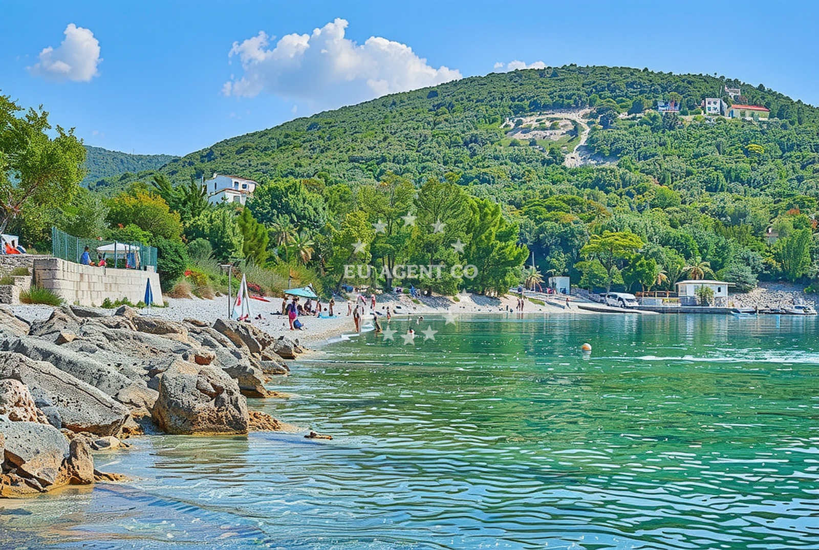 Shoreline and swimming area at Stivan (Cres): beaches and coves in Stivan (Cres)