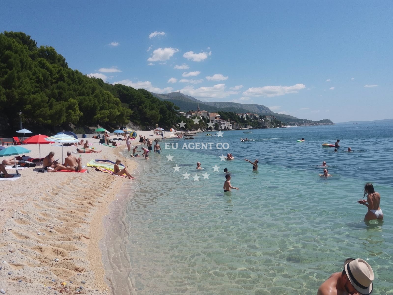 Sea and coastal view of Stobrec Jug Beach in Mornarska ulica, Split