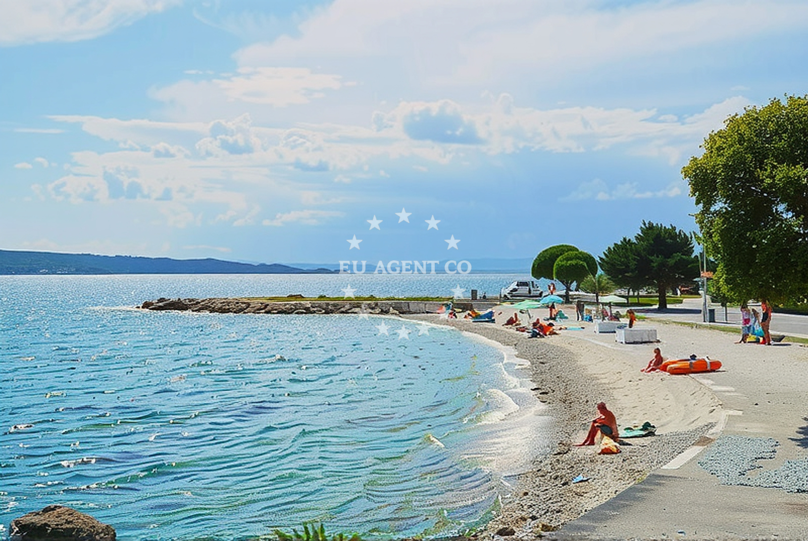 Sea and coastal view of Stoimena, Crikvenica Beach in Stoimena