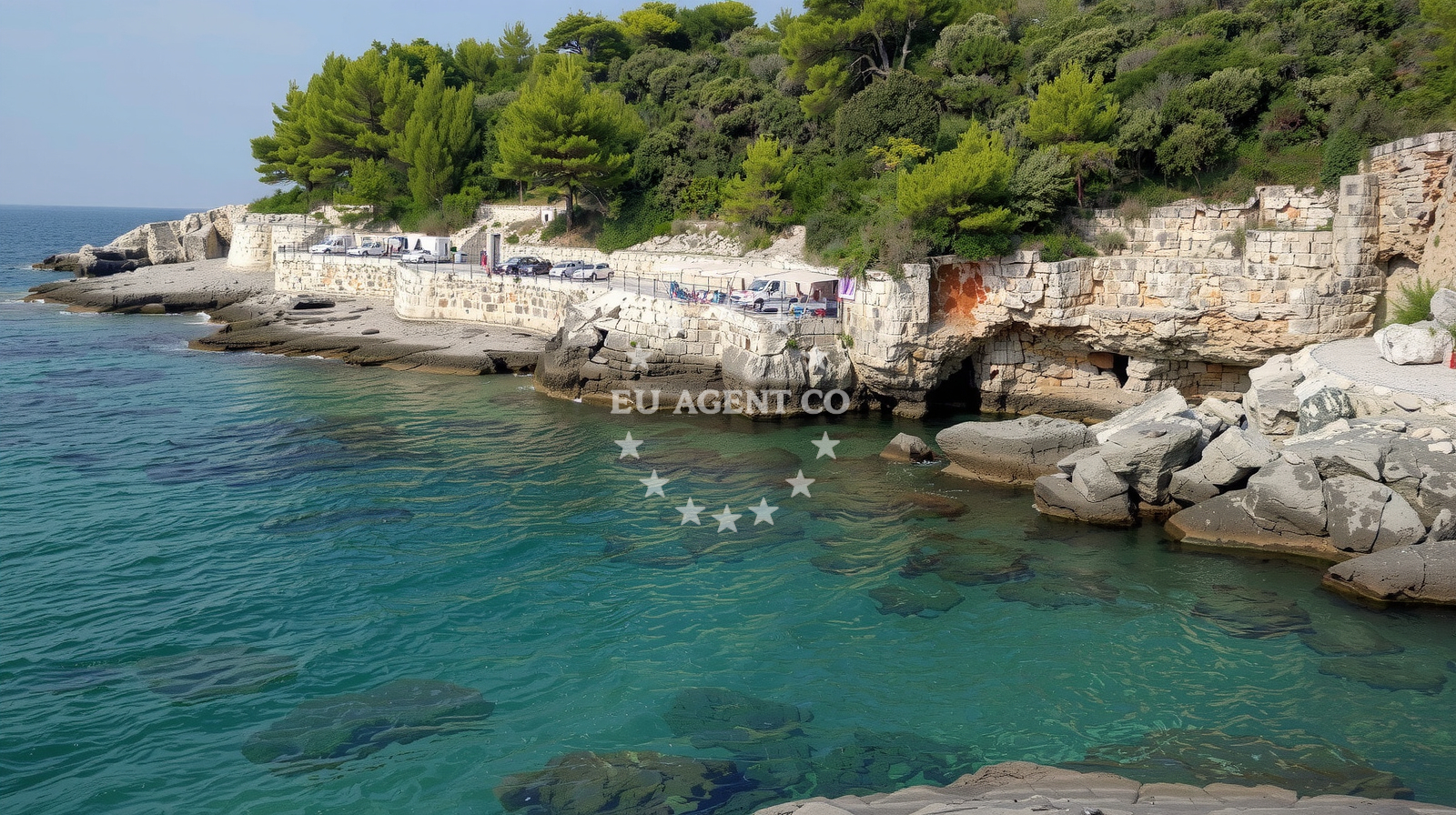 Sea and coastal view of Stoja beach in Stoja 37, Pula