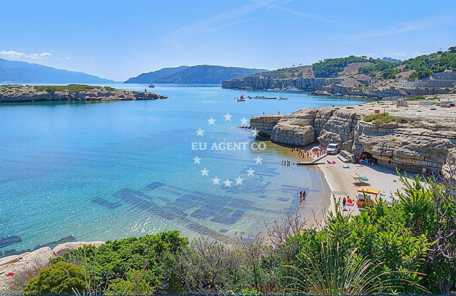 Shoreline and swimming area at Stolac 3, Lopar (Rab) Beach in Stolac 3
