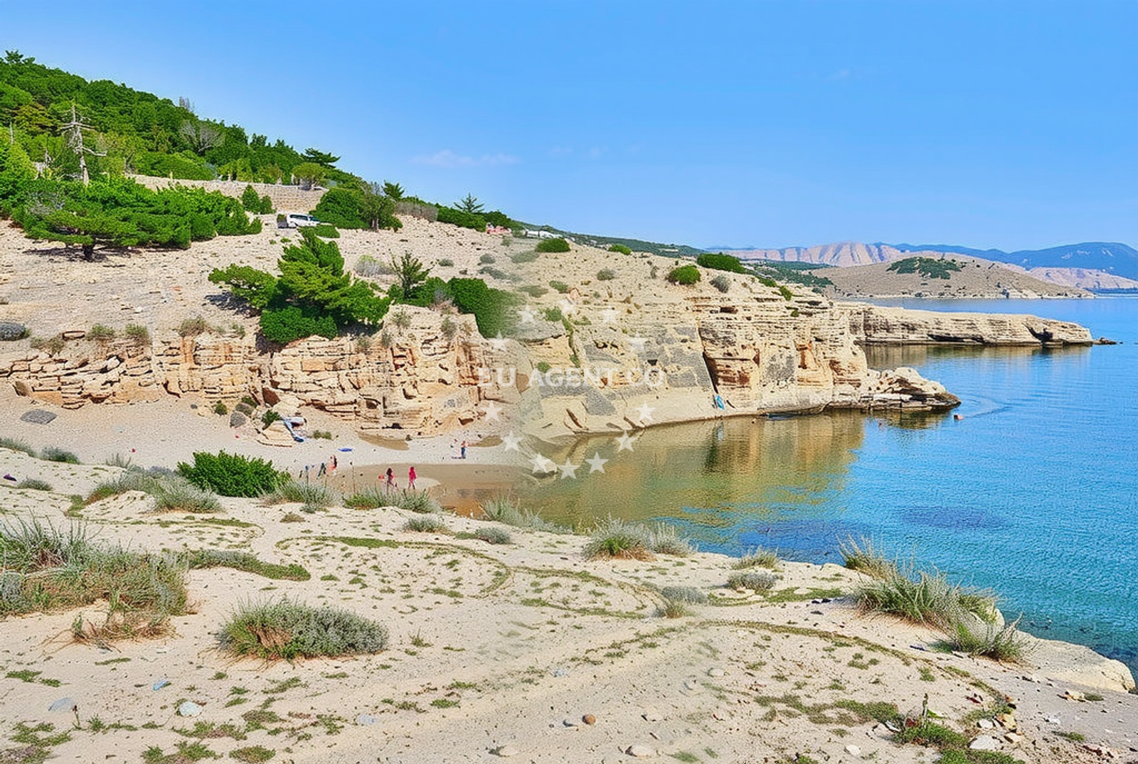 Sea and coastal view of Stolac 3, Lopar (Rab) Beach in Stolac 3