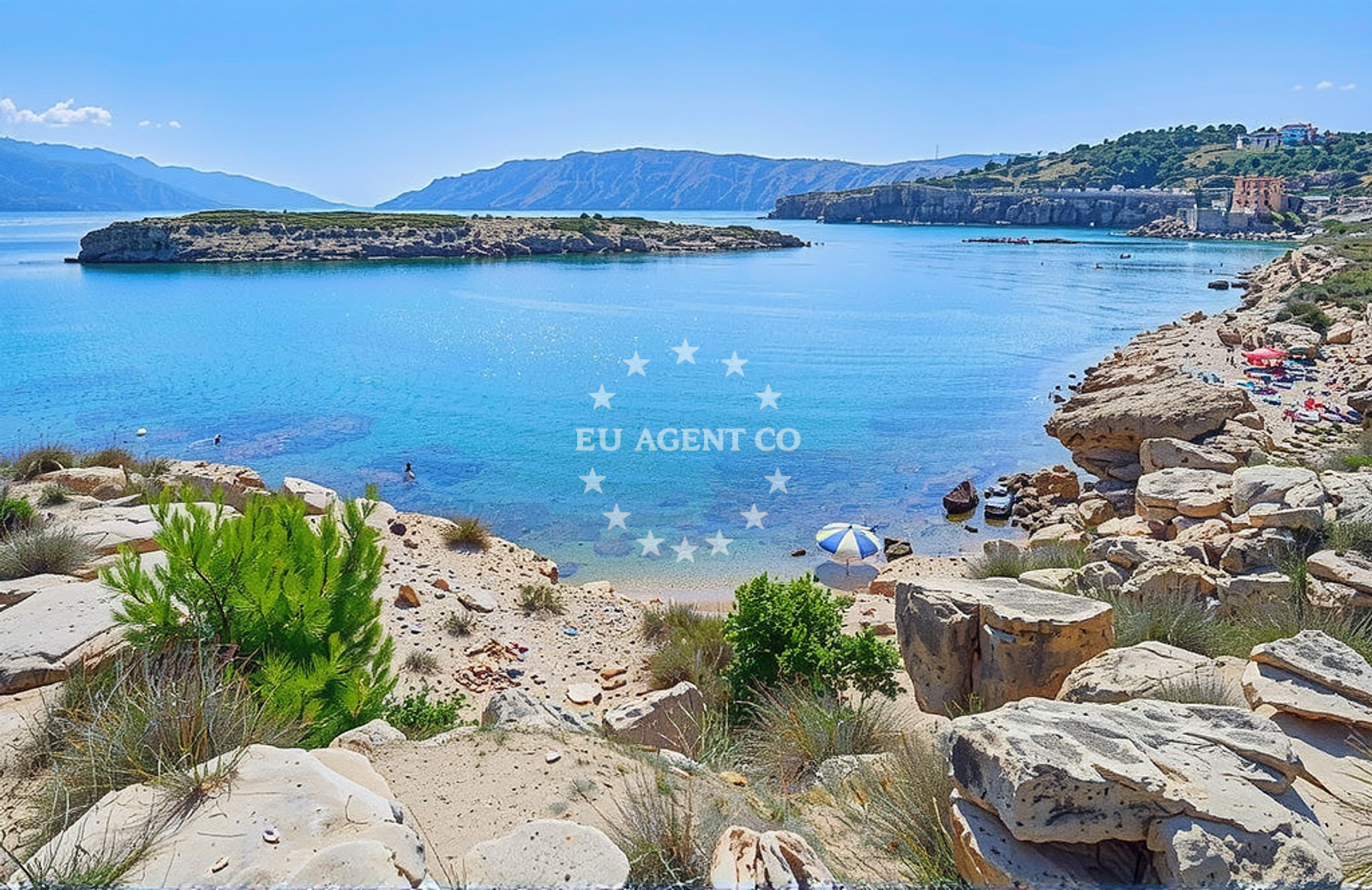 Sea and coastal view of Stolac 4, Lopar (Rab) Beach in Stolac 4
