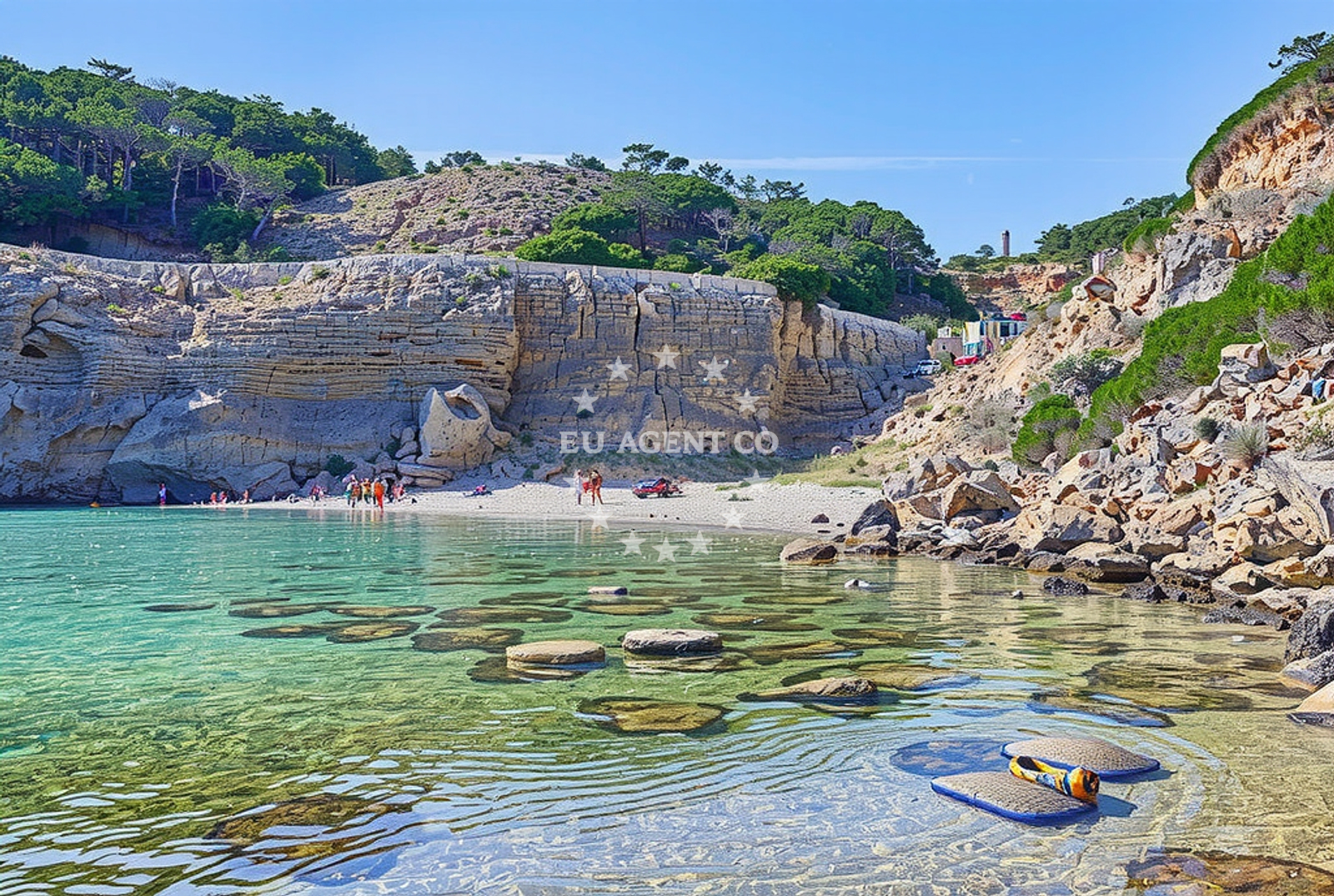 Sea and coastal view of Stolac jug, Lopar (Rab) Beach in Stolac jug