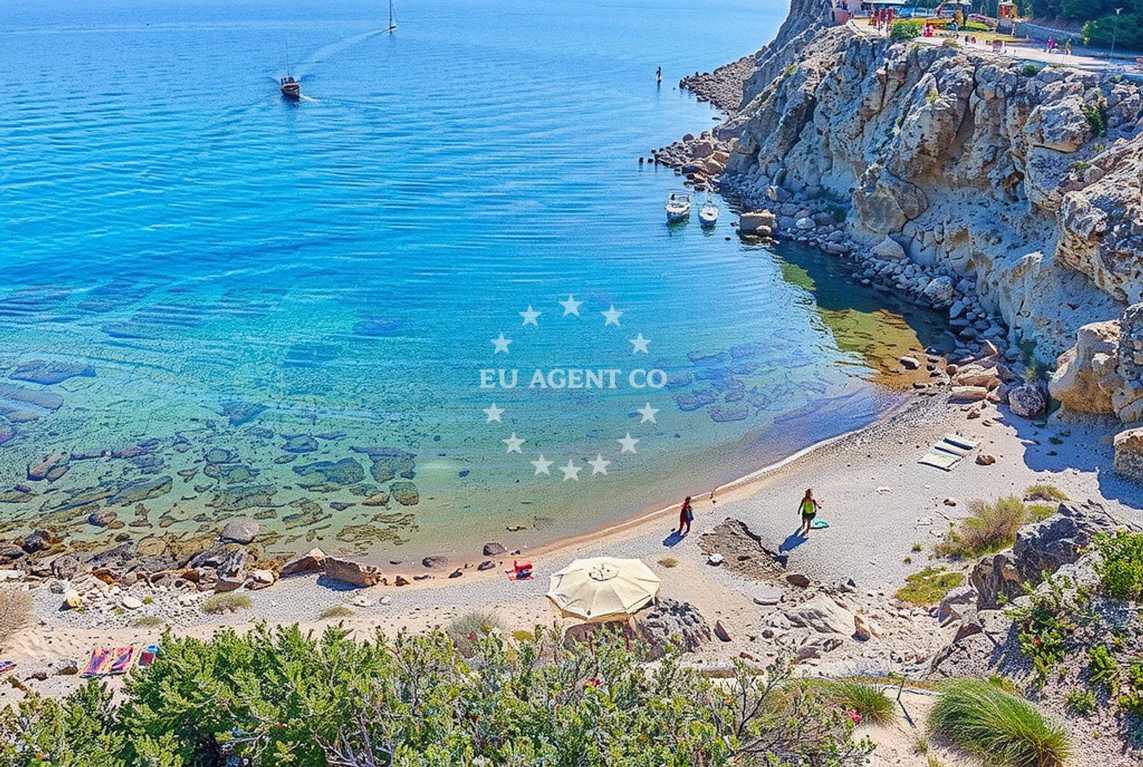 Beach facilities and surroundings at Stolac jug, Lopar (Rab) Beach in Stolac jug
