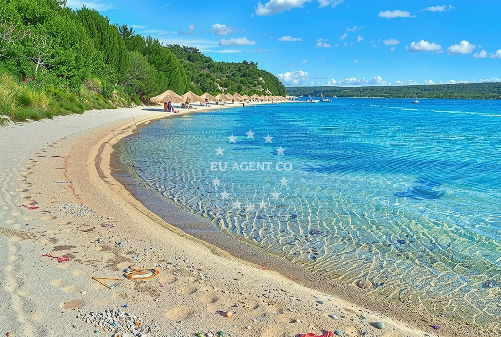 Shoreline and swimming area at Stošići istok, Rtina Beach in Stošići istok