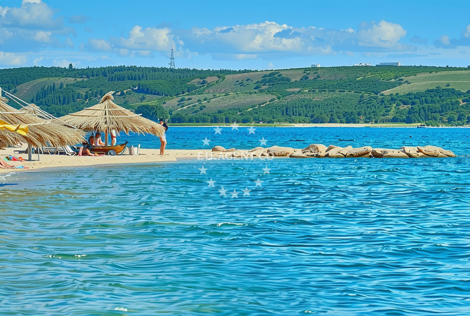 Beach facilities and surroundings at Stošići istok, Rtina Beach in Stošići istok