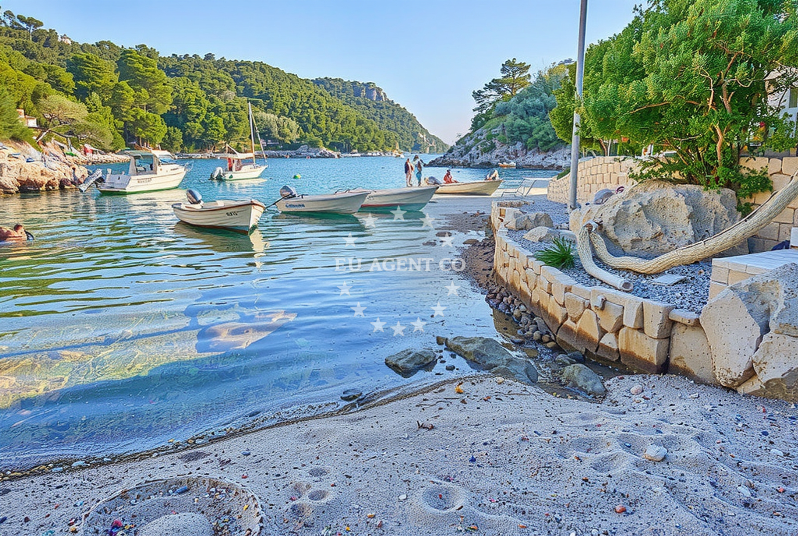 Sea and coastal view of Stračinska istok, Gornje Selo (Šolta) Beach in Stračinska istok