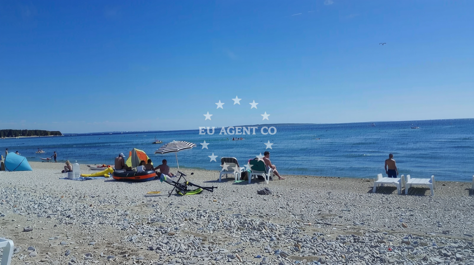 Sea and coastal view of Strasko beach in , Novalja