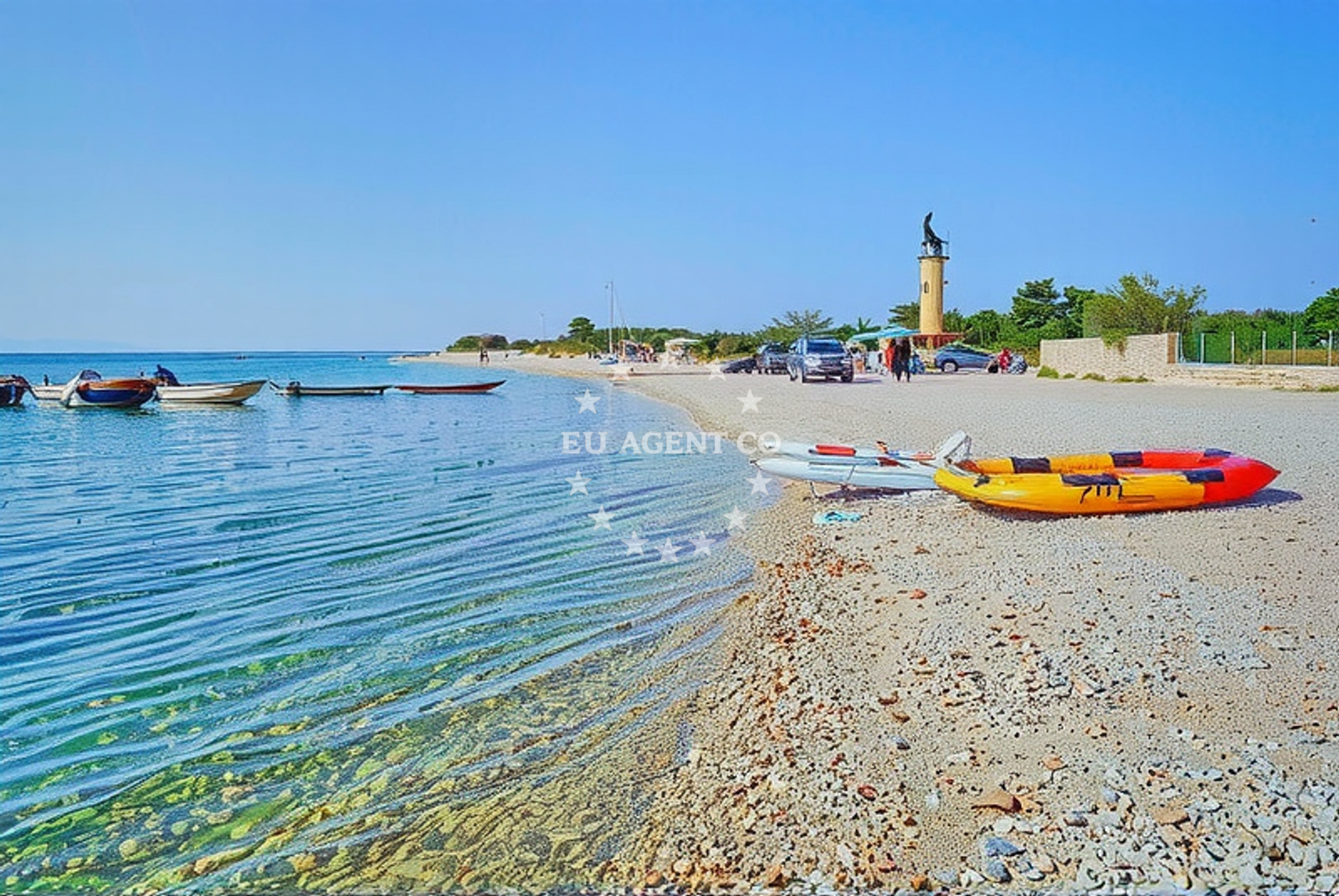 Shoreline and swimming area at Straško zapad, Novalja (Pag) Beach in Straško zapad