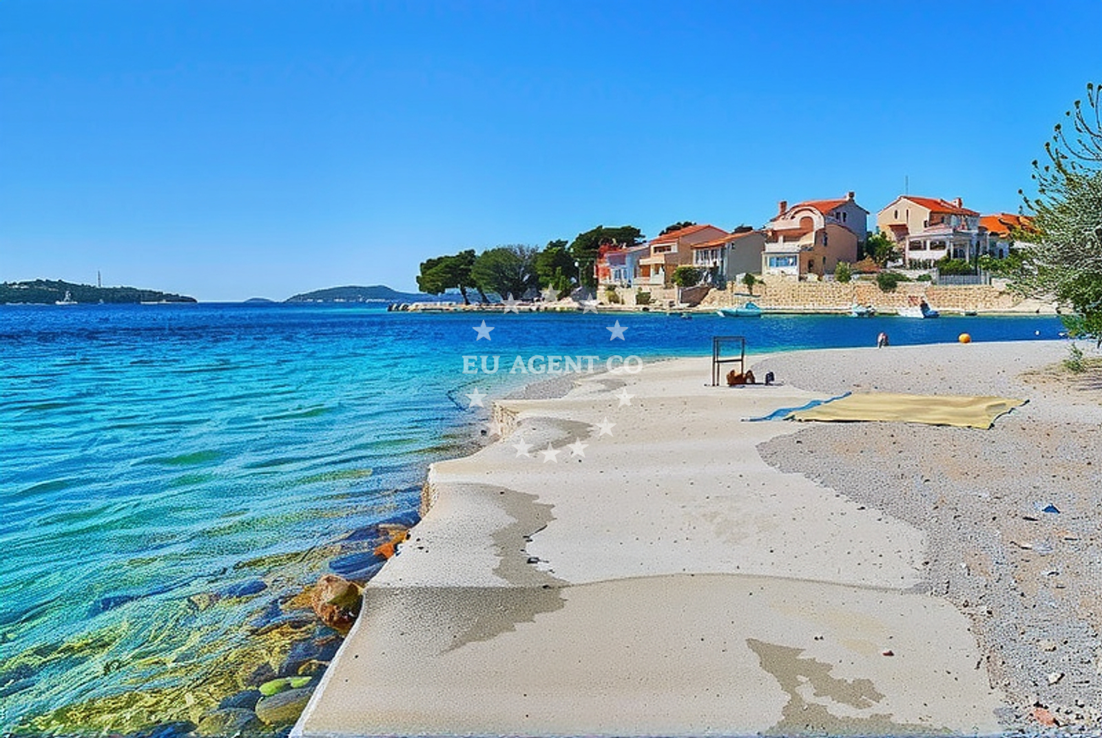 Shoreline and swimming area at Studena, Žaborić Beach in Studena