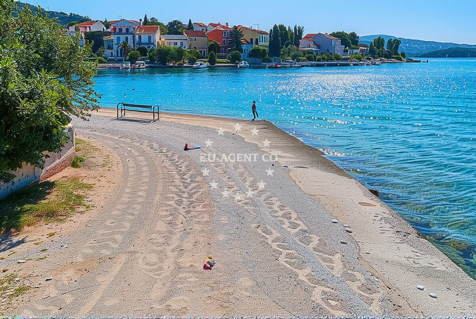 Sea and coastal view of Studena, Žaborić Beach in Studena