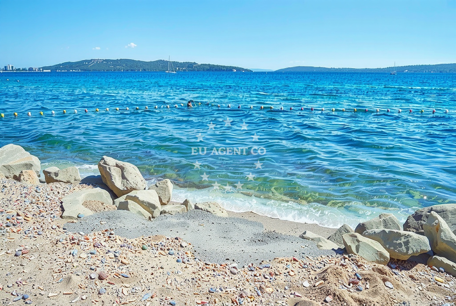 Shoreline and swimming area at Stupi (dog beach), Kaštel Kambelovac Beach in Stupi (plaža za pse)