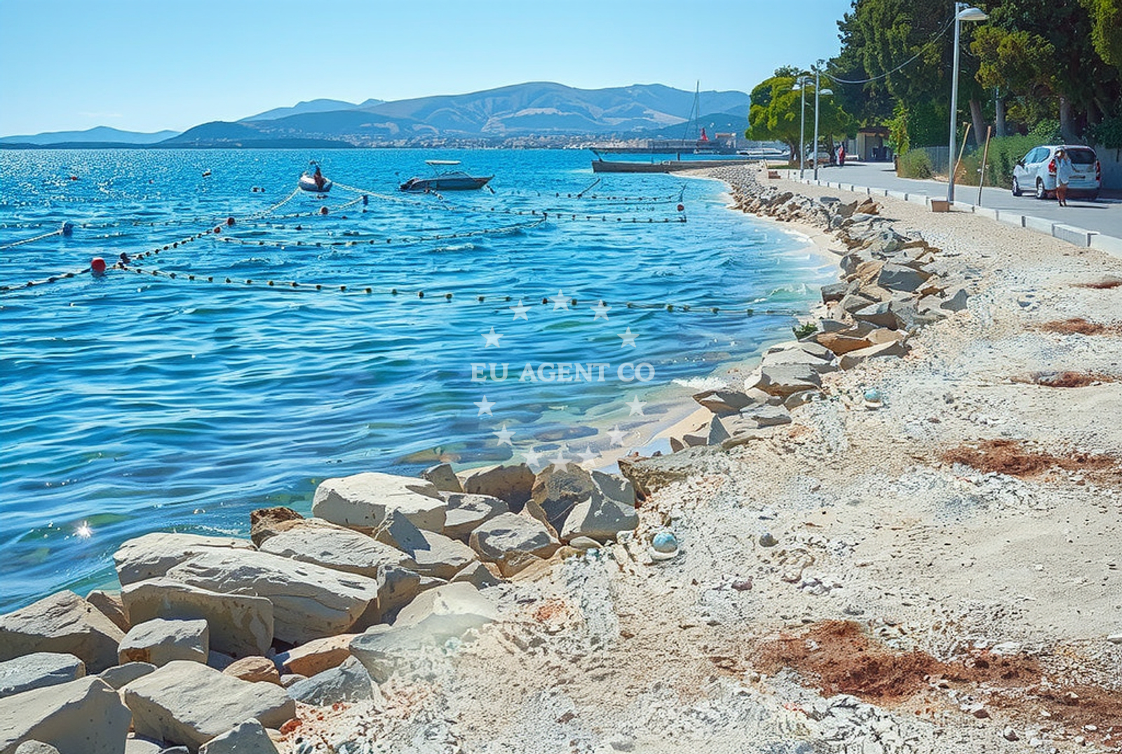 Sea and coastal view of Stupi (dog beach), Kaštel Kambelovac Beach in Stupi (plaža za pse)
