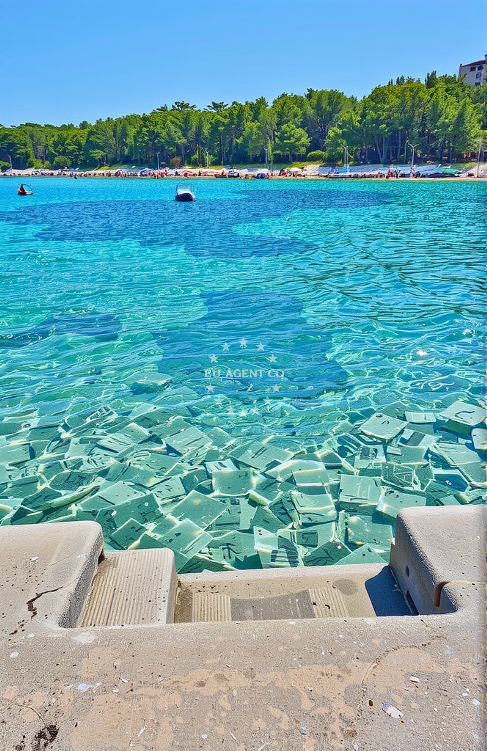 Sea and coastal view of Stupica vela, Žirje (Žirje) Beach in Stupica vela