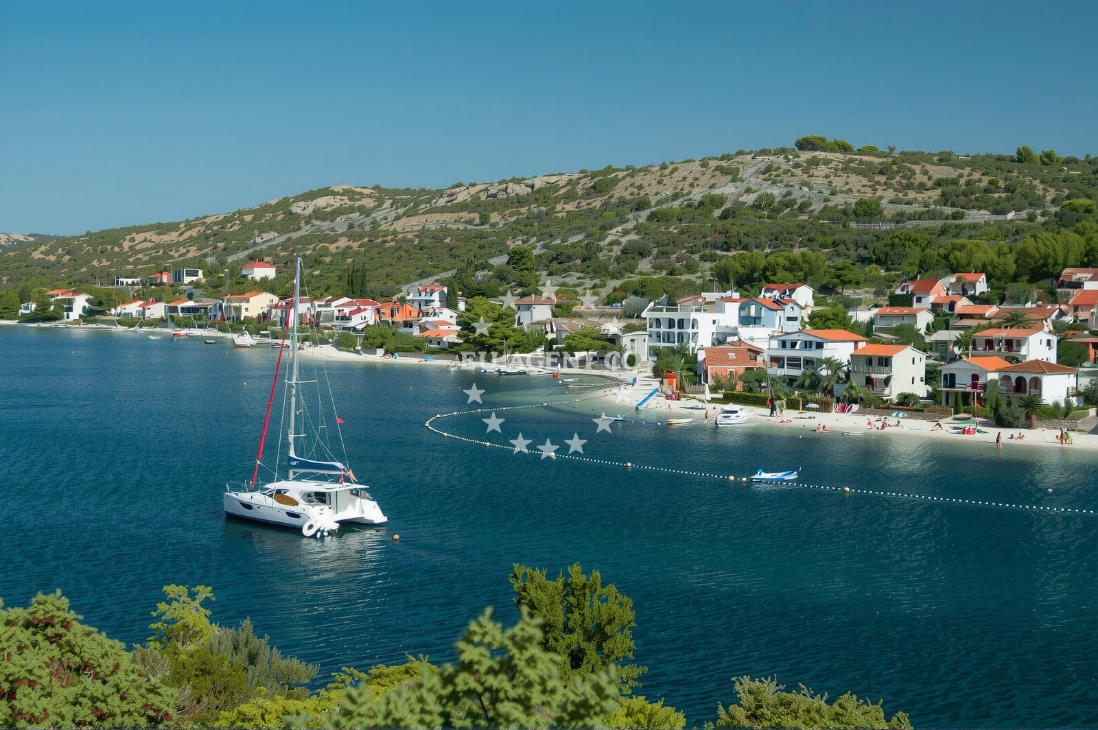Sea and coastal view of Stupin beach in Čeline ll 40, Rogoznica