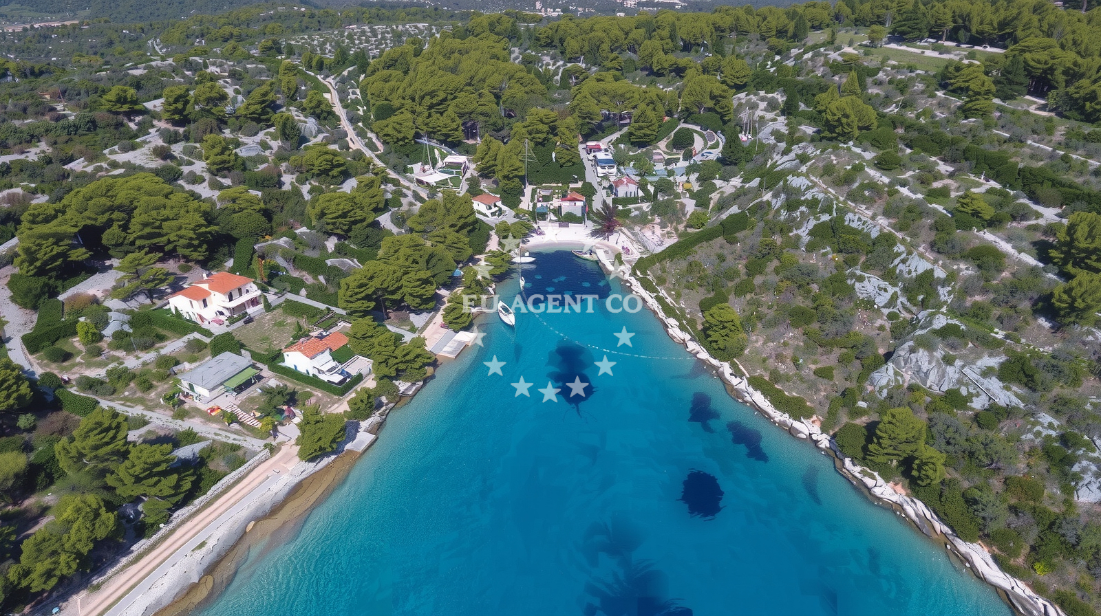 Sea and coastal view of Sumpjivina beach in , Nečujam