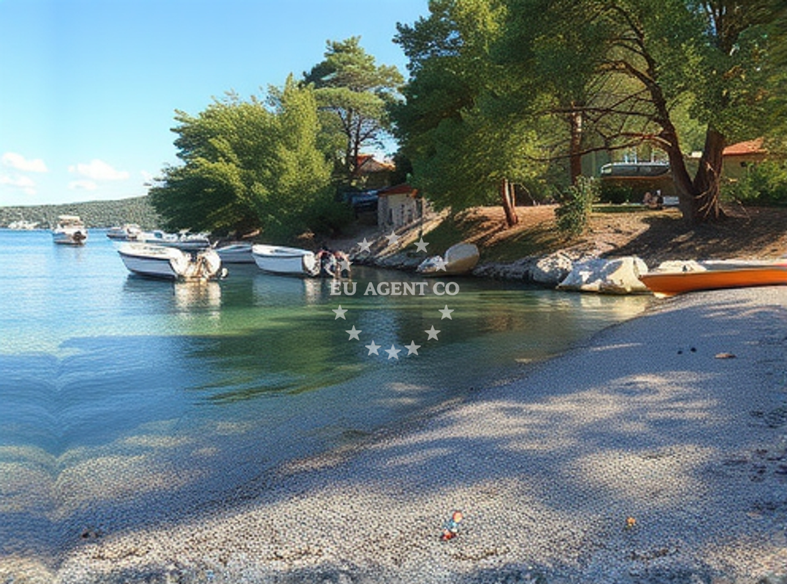 Beach facilities and surroundings at Sumpjivina beach in , Nečujam