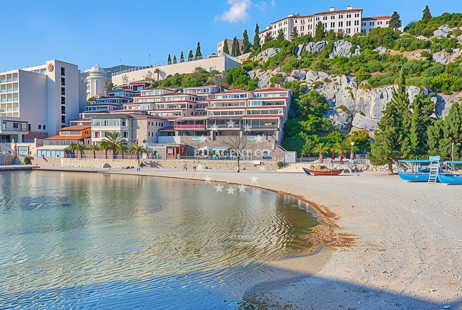 Sea and coastal view of Sunce, Neum Beach in Sunce