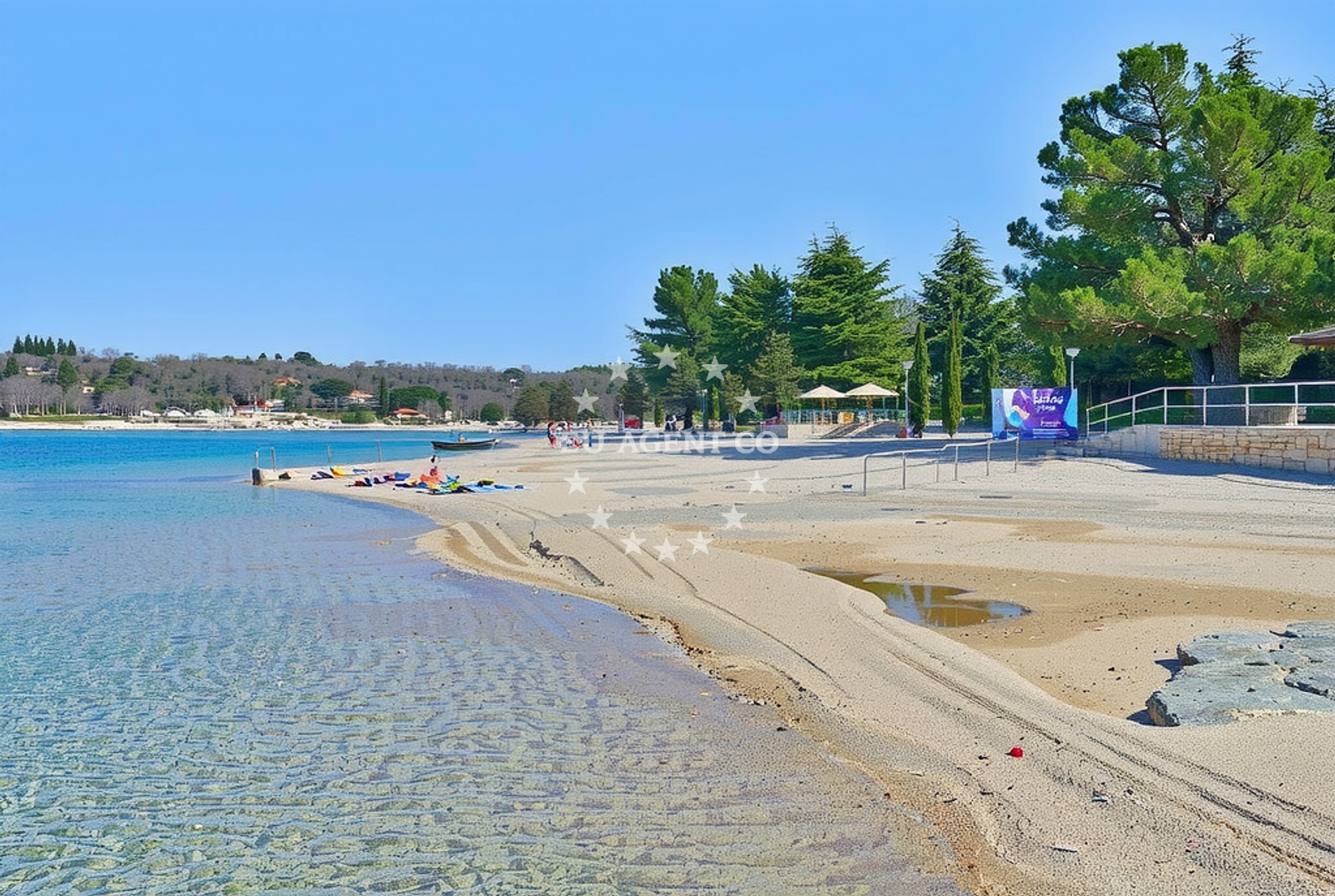 Sea and coastal view of Sunce, Vabriga Beach in Sunce
