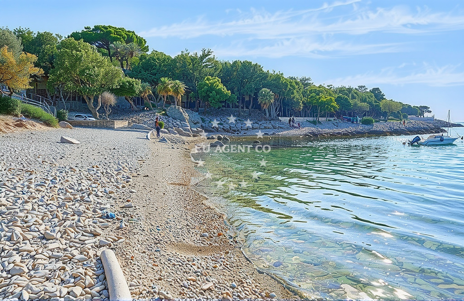 Shoreline and swimming area at Sunfarni jug, Veli Lošinj (Lošinj) Beach in Sunfarni jug