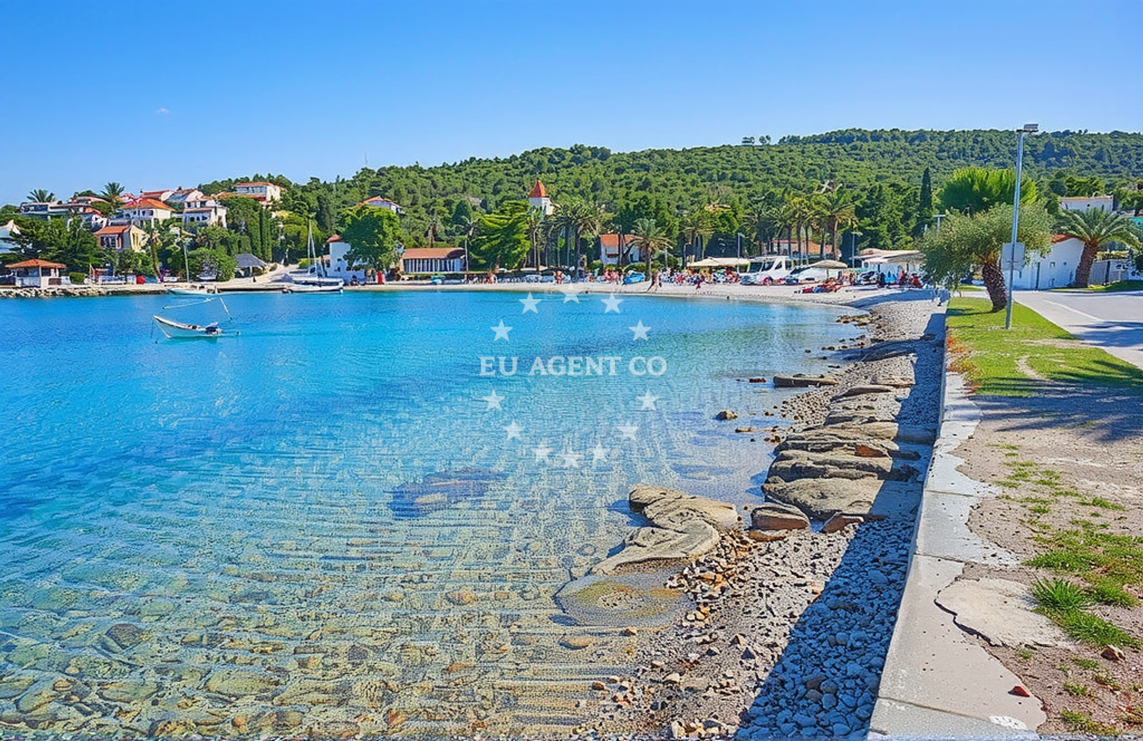 Shoreline and swimming area at Supetar, Nečujam (Šolta) Beach in Supetar