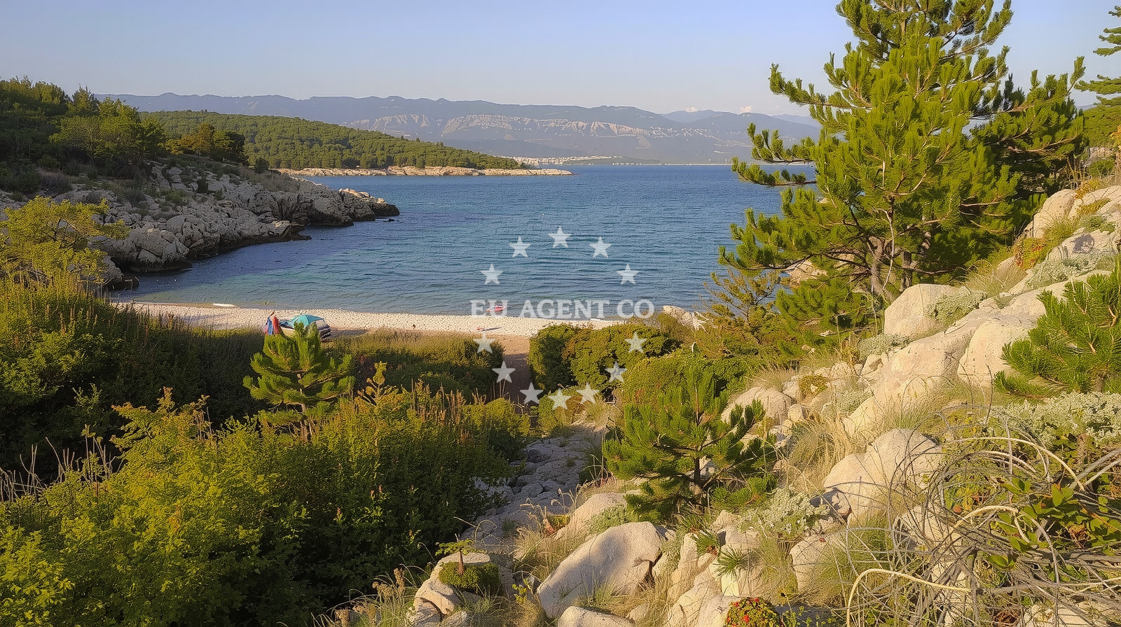 Sea and coastal view of Supovica beach in Risika 274,VRBNIK,, Vrbnik